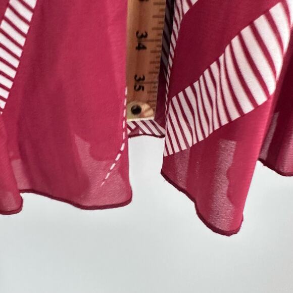 Charles Henry‎ Size S Dress Printed Mini Long Sleeve Dress V-Neck Burgundy Geo - Picture 11 of 13